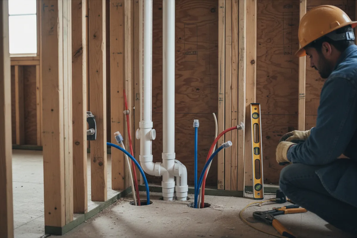 Drain and supply rough-in during Sump Pump Repair in Dalbo